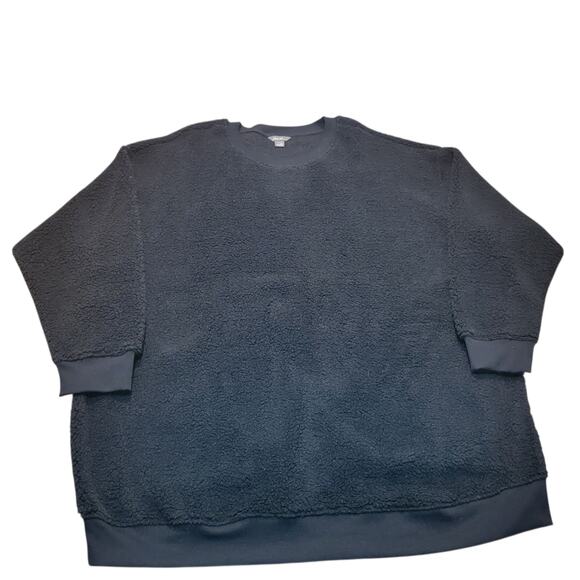 Eddie Bauer We Wander Fleece Pullover 3X Black Sherpa Sweatshirt - Picture 2 of 12
